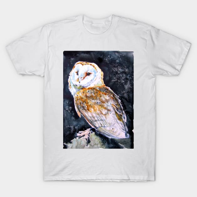 Barn owl at night T-Shirt by kovacsannabrigi